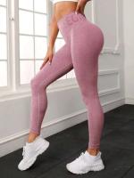 Body deportivo liso sin costuras de verano para mujer de cintura alta, pantalones de yoga Fiess con letras que levantan la cadera, monos de entrenamiento - details 18