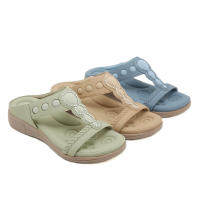 5012-4 Nuevas Pantuflas Bohemias con Pedrería 2025 Cómodas de Látex con Masaje Suela Gruesa Talla Grande Zapatos Planos - details 3