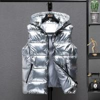 Chalecos brillantes de invierno para hombre, chaleco grueso con capucha, impermeable, acolchado de algodón, sin mangas, M-5XL, novedad de 2025 - details 4