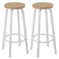 Set de 2 Taburetes de Barra de Metal Nórdico Altos Sillas de Desayuno de Cocina para Pub de Ocio - details 10