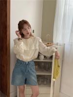 Blusa de verano para mujer, camisa de primavera, blusa para mujer, Blusas largas de gasa, informales, elegantes, Vintage, de manga larga, holgada de gran tamaño, blanca - details 37