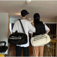 Bolsa de viaje con estampado personalizado de letras, gran capacidad, suave y ajustable, bolsa de viaje, entrenamiento, deportes, gimnasio, con bolsillo lateral de malla - details 19