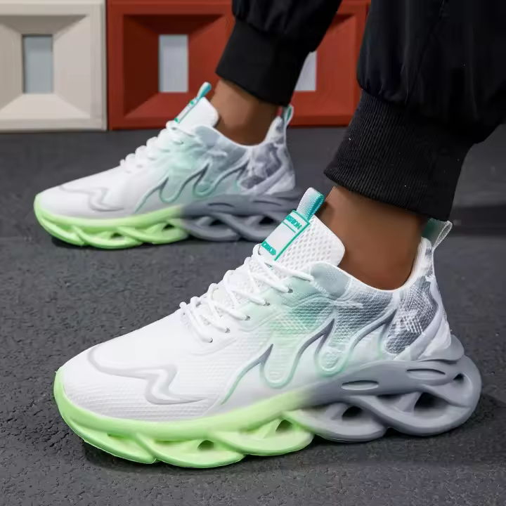 Par De Zapatillas Para Correr Para Hombre Y Mujer, Zapatillas De Tenis Suaves Y Planas, Transpirables, De Malla Ligera, Con Cordones, Para Verano - 1
