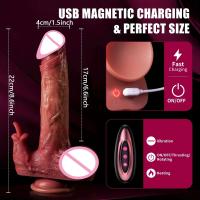 Leten Realista Dildo Vibrador Doble Penetración Anal G-Spot Fulguramiento para Masturbación Adulta de Mujeres Juguetes Sensuales de Salud - details 3