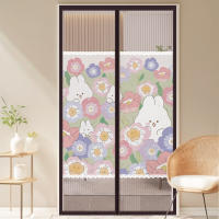 Puerta mosquitera magnética con malla magnética resistente, adecuada para puertas de entrada de apartamentos, etc., a prueba de mosquitos, apta para mascotas y niños. - details 1