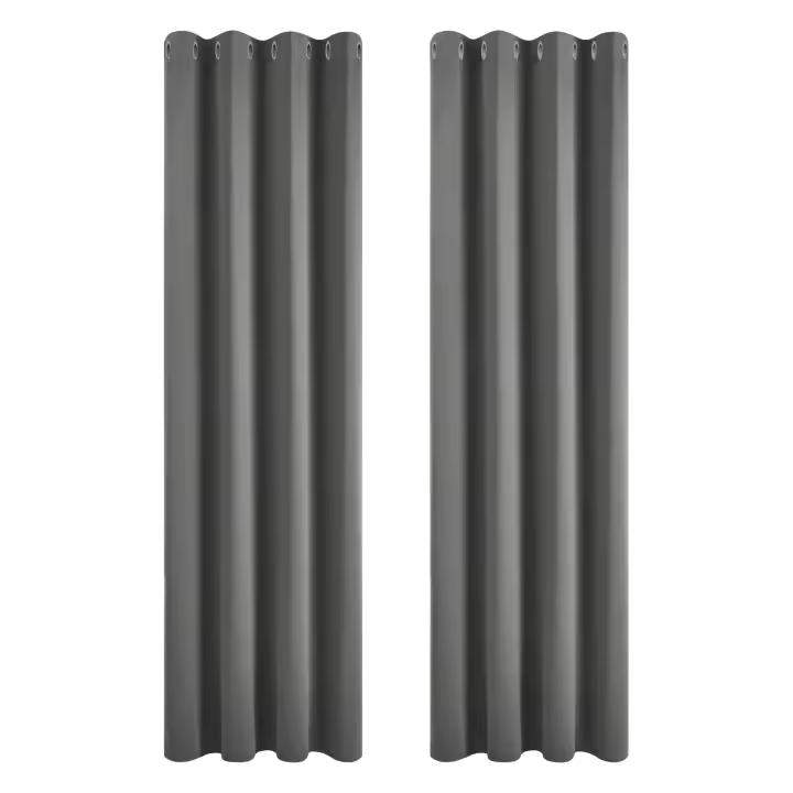 Cortinas Opacas de 2 Piezas para salón, Cortinas térmicas aislantes, frío y Calor para Dormitorio con Ojales Gris Claro - 1
