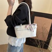 Bolso de hombro portátil de cuero PU con lazo, bolso de hombro Y2K para ir al trabajo, bolso francés para las axilas, bolso de ocio de estilo coreano para mujer - details 4