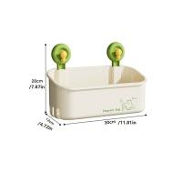 Estante de almacenamiento con ventosa de gran capacidad, estante de almacenamiento para baño montado en la pared, ahorro de espacio, soporte de carga fuerte con orificio de drenaje - details 2
