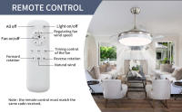 KPUY 42″ Ventilador de techo con luz de 3 colores, 3 aspas retráctiles invisibles, control remoto, 6 velocidades, motor reversible silencioso de corriente continua - details 3