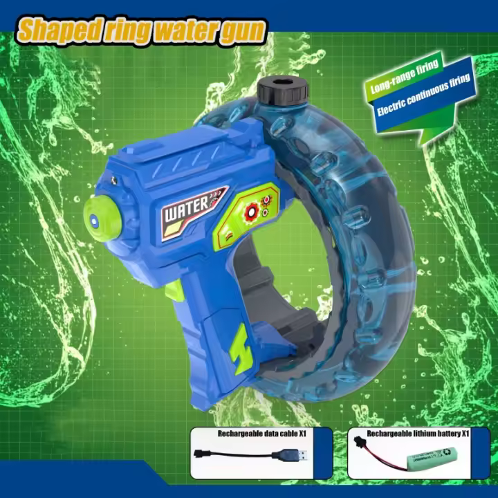 Anillo concentrador espacial, luz fría de mano, pistola de agua eléctrica de gran capacidad, juguete para niños, juguetes de tiro al aire libre para playa para niños - 1