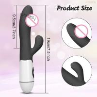 Vibrador de Conejo Dual Silicona Impermeable G Spot Dildo para Mujeres Masajeador de Clítoro y Ánus - details 2