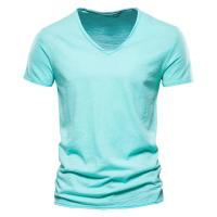 Camiseta de algodón para hombre, cuello en V, diseño de moda, ajustada, sólida, camisetas para hombre, camisetas de manga corta - details 9