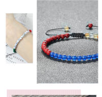 Pulsera de Piedra Natural de 4mm Diseño de Bandera Nacional Joyería de Pareja - details 6