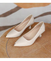 Francés desnudo tacones altos zapatos de mujer stiletto primavera y otoño 2025 nueva primavera solo zapatos profesionales trabajo zapatos de cuero tacón medio - details 21