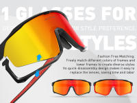 Kapvoe-gafas de sol de ciclismo para hombre, lentes deportivas para bicicleta de montaña, UV400, 1 lente - details 3