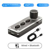 Mini teclado mecánico Macro para juegos, teclado de programación personalizado de silicona, silencioso, 3 teclas, 1 perilla, Bluetooth, negro - details 1