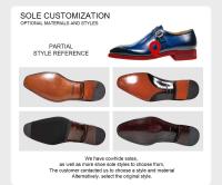 Monjes Oxford de negocios de cuero de lujo con zapatos de vestir formales hechos a mano para hombres Goodyear Italia - details 2