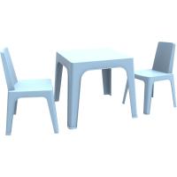 resol Julieta Conjunto Infantil de 2 sillas y 1 Mesa para Interior, Exterior, jardín - Color Azul Cielo - details 0