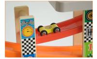 Coche de carreras de inercia para niños, 4 piezas, pista de madera, deslizamiento, Mini tren Digital, accesorios, Juguetes - details 5