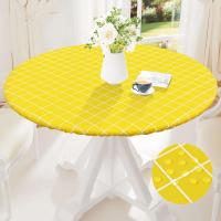 Olanli Redonda Mesa de comedor de cocina de boda marroquí impermeable y resistente al calor mantel de PVC de 60 pulgadas - details 21