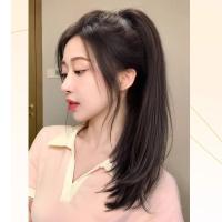 Extensión de cabello sintético con cola de caballo recta ligeramente levantada de 12/16 pulgadas, peluca con cola de caballo con Clip, peluca de cola de caballo en capas dulces - details 12