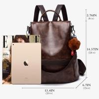 Mochila de Cuero de pu antirobo para Mujer, bolso de mano informal, bolso de viaje, bandolera - details 9