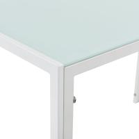 Elegante mesa de comedor con encimera de cristal 105cm x 60cm x 75cm blanco - details 3