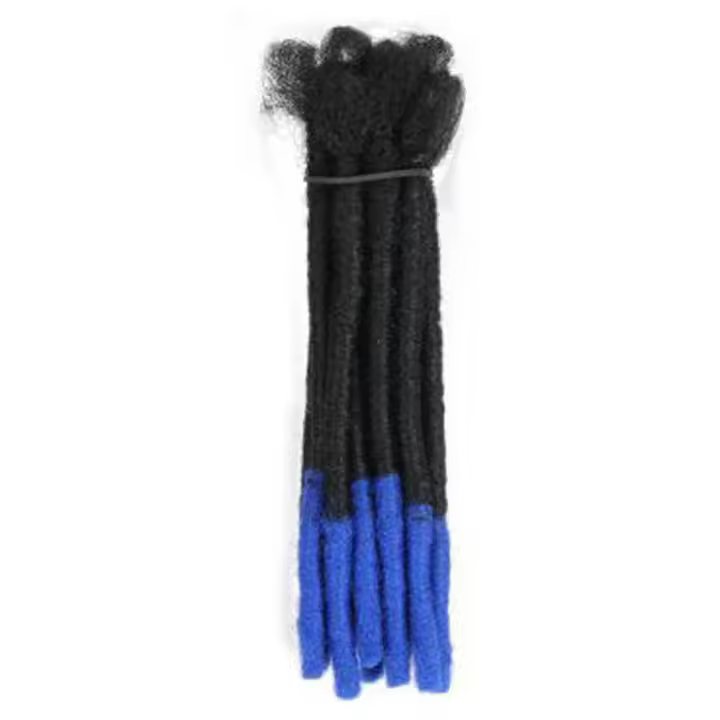 Extensiones de trenzas de pelo sintético para hombres Afro, 1 Uds., rastas hechas a mano, peluca Reggae negra, trenzas rizadas a granel, cabello trenzado de ganchillo - 1