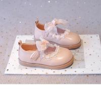 Zapatos de cuero para niñas pequeñas, zapatos planos de princesa para fiesta de boda, pajarita de encaje Mary Jane con cuentas, zapatos planos de primavera 2025 para niños, novedad - details 10