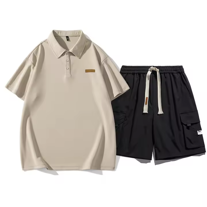Polo de verano de manga corta con pantalón casual de cinco minutos ropa casual diaria para salir - 1