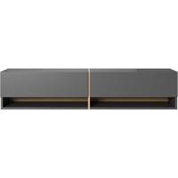 TV Suspendido con 2 Puertas 2 Cajones Mesa De TV para Salón Dormitorio 140 cm Mármol Blanco con Inserción Dorada Mirrgo - details 10