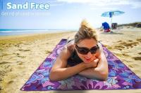 Toalla de Playa de Microfibra Secado Rápido, Protección Solar, Patrón Morado - details 3