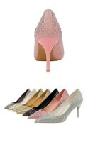 9219-A22K Zapatos planos de banquete sexis con diamantes de agua puntiagudos para boda a la moda, tacones altos de aguja de verano - details 23