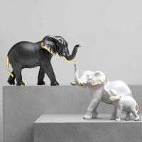 Estatuilla de esculturas de animales para decoración del hogar, elefante de la suerte, estatua de resina, adorno para manualidades, decoración de habitación, regalo de Navidad DIY - details 9