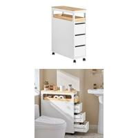 Carro Utilitario con 2 Estantes y 2 Bandejas Mueble Auxiliar de Ruedas para Baño, Cocina - details 6