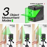 Instrumento de medición Horizontal y Vertical, Kit de nivel láser verde, línea cruzada 3D, 2 líneas, 360 - details 1