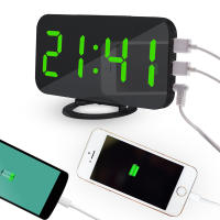 Despertador y base de carga 2 en 1, reloj Digital, puede cargar el teléfono, pantalla LED, espejo, Snooze - details 39