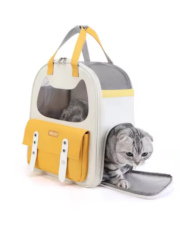 Bolsa de transporte para mascotas, mochila transpirable portátil para gatos y perros pequeños, suministros para mascotas - 1