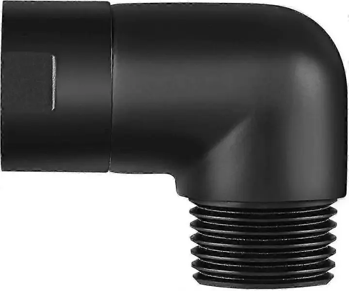 Adaptador de codo de ducha de mano para brazo de ducha de 90 grados, negro mate - 1
