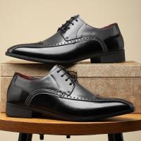 Zapatos elegantes de cuero para hombre, calzado Formal de lujo para oficina, fiesta, negocios, marrón, inglés, color negro - details 4