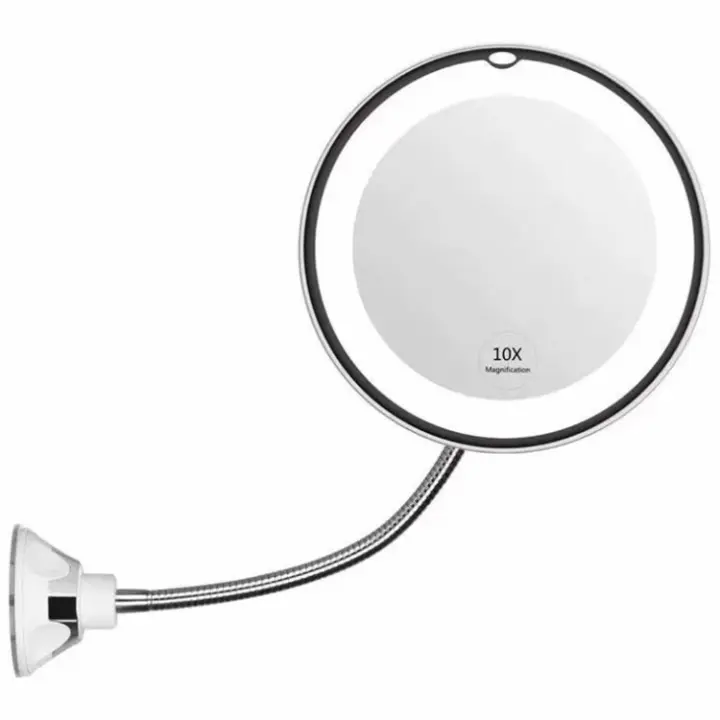 Espejo maquillaje con luz, con ventosa fuerte, giratorio de 360 grados ajustable, Adecuado para dormitorio y baño - 1
