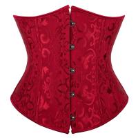 Corsé debajo del busto de Jacquard para mujer, corpiño gótico Vintage, huesos de plástico, corpiño moldeador de cuerpo, corsé Ceñidor de cintura - details 0