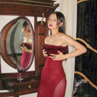 BUNO-Vestido de mujer con cinturón de punto elástico, vestido ajustado con hoja de loto negro, vestido ajustado con hombros descubiertos, vestido de fiesta pequeño - details 5