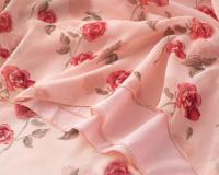 Vestido largo de gasa estampado con volantes, escote en V doble, estilo chaleco, cola de pez y falda paraguas, para vacaciones francesas. - details 6