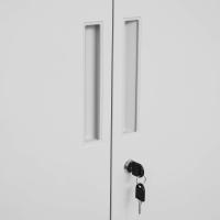 Armario de Garaje de 5 Estantes con 2 Puertas, Armario de Oficina, 40 x 80 x 180 cm, 1 Cerradura, Estantes Ajustables, Gabinete de Metal, Gris Mate OMC015G01 - details 6