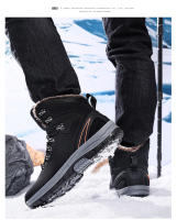 Botas de combate táctico de invierno para hombre, zapatos para caminar al aire libre, senderismo, botines para hombre, botas de nieve transpirables antideslizantes de felpa para mantener el calor - details 17