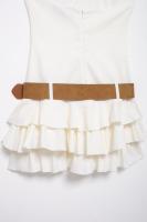TRAFZA-Vestido corto de verano para mujer, minivestido liso sin mangas con cuello redondo, Espalda descubierta, cinturón decorativo con cremallera, estilo playero - details 11