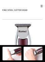 Kemei-cortadora de pelo profesional inalámbrica, cortadora eléctrica de 0mm, separador de cuchillas en T, corte cerrado, barbería - details 3
