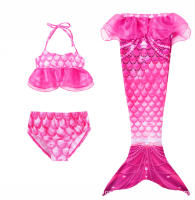 Conjunto de bikini de traje de baño de sirena de tres piezas, cola de sirena con aletas - details 4