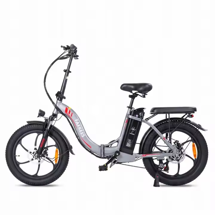 FAFREES F20 Bicicleta Eléctrica, Motor de 250W, Batería de 36V 16Ah, Neumáticos Anchos de 20*3 pulgadas, Velocidad Máxima de 25km/h, Autonomía de 60-80km, SHIMANO de 7 Velocidades, Frenos de Disco Mecánicos, Tracción Trasera, Pantalla LCD- Gris - 1